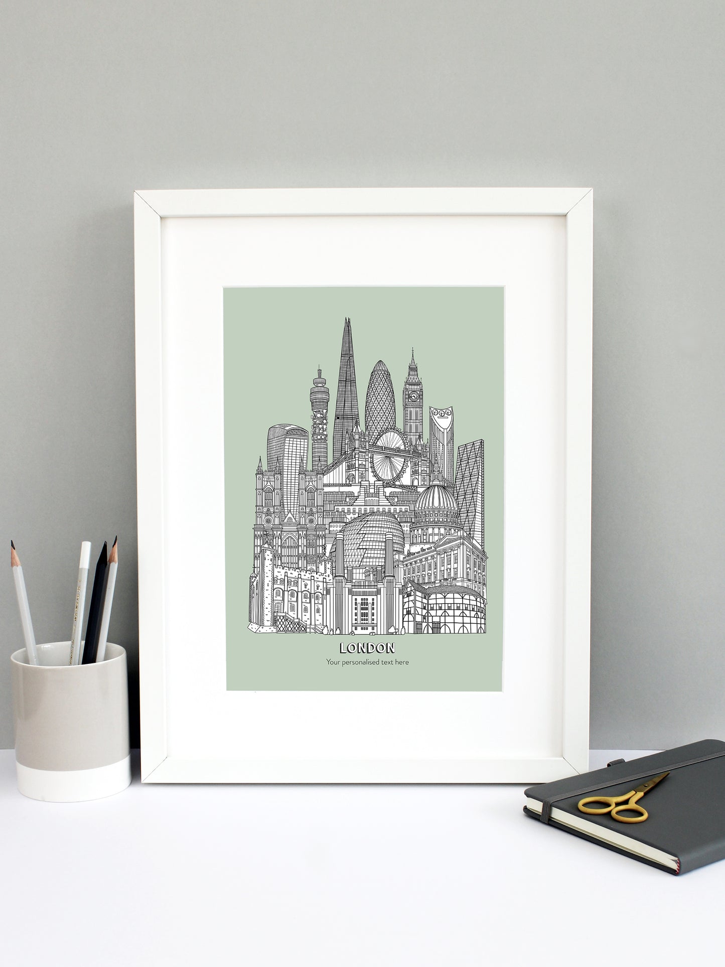 Personalised London City Illustration Print