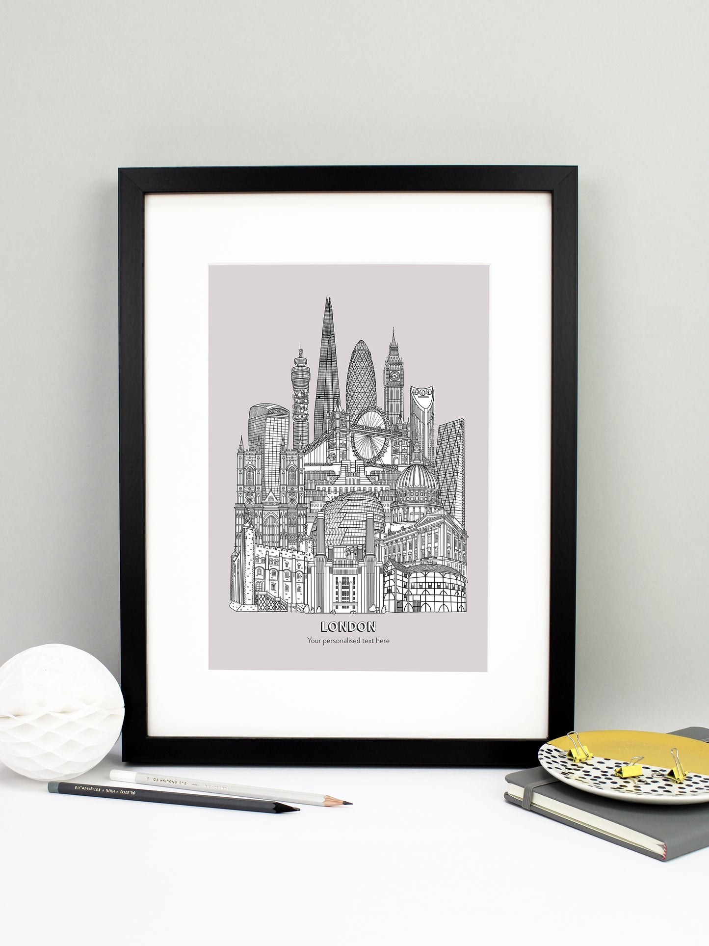 Personalised London City Illustration Print
