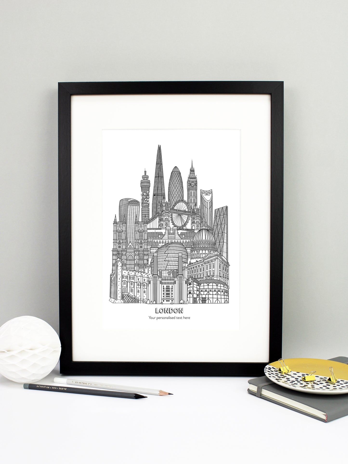 Personalised London City Illustration Print
