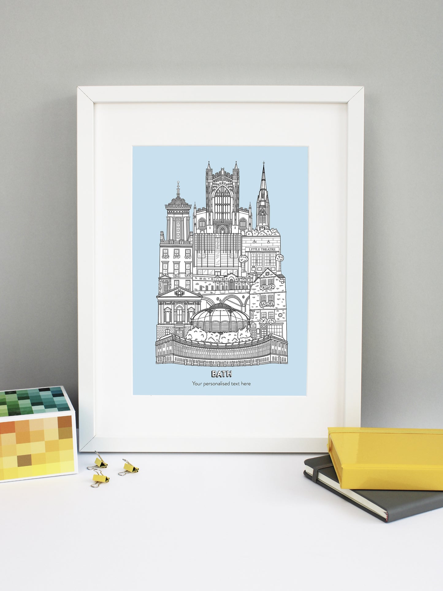 Personalised Bath City Illustration Print
