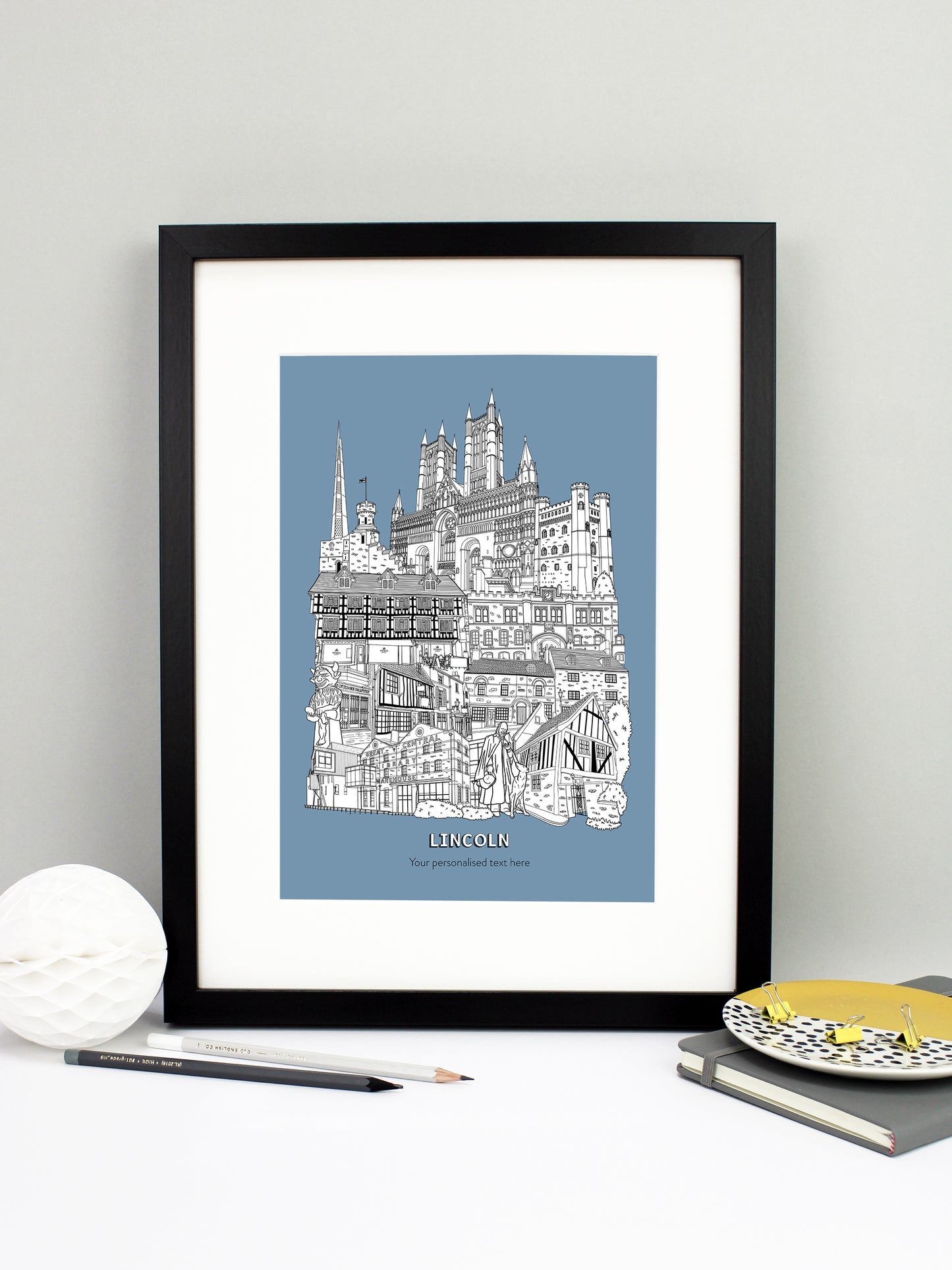 Personalised Lincoln City Illustration Print