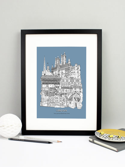 Personalised Lincoln City Illustration Print