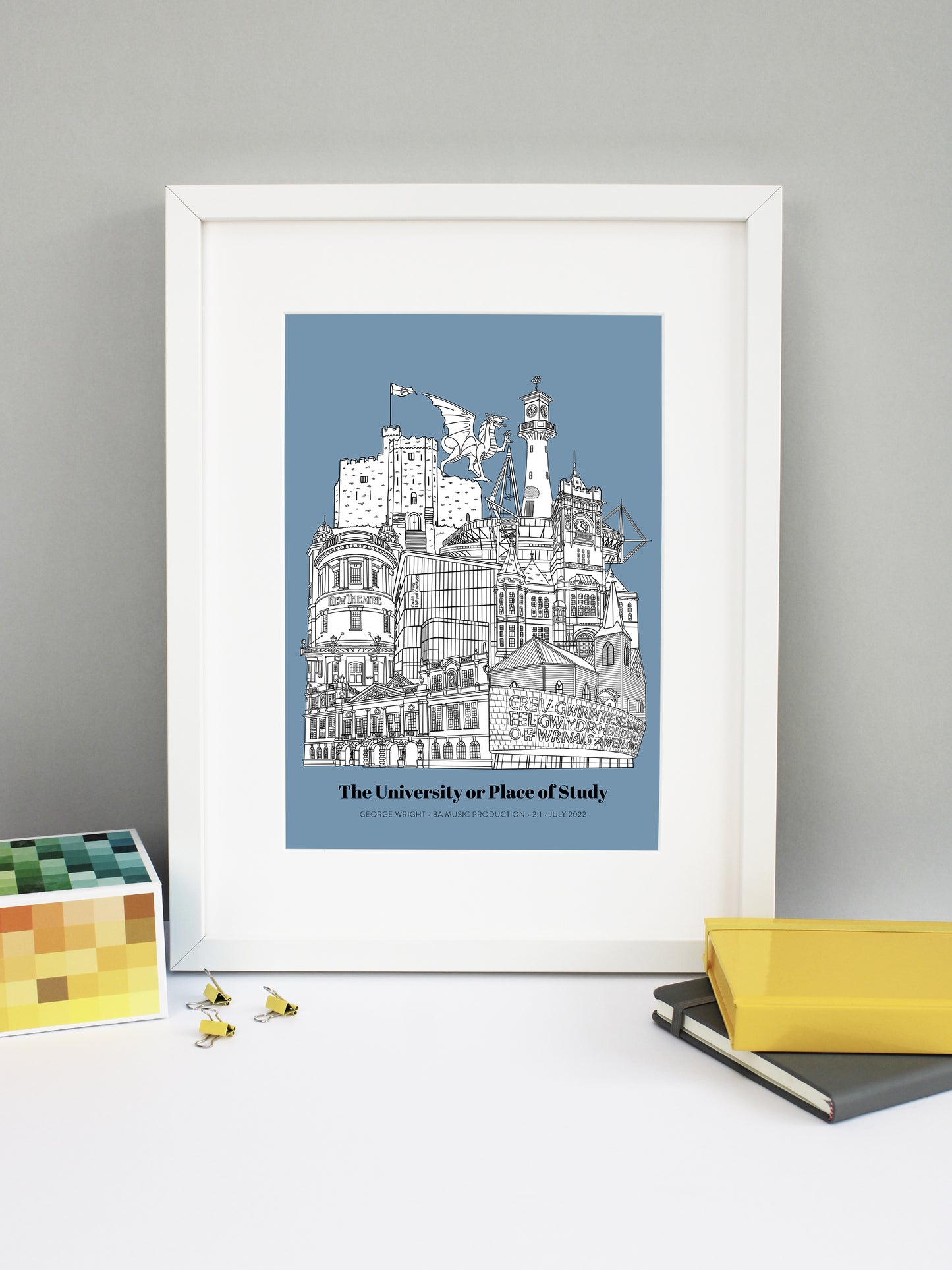Personalised Cardiff Graduation Print