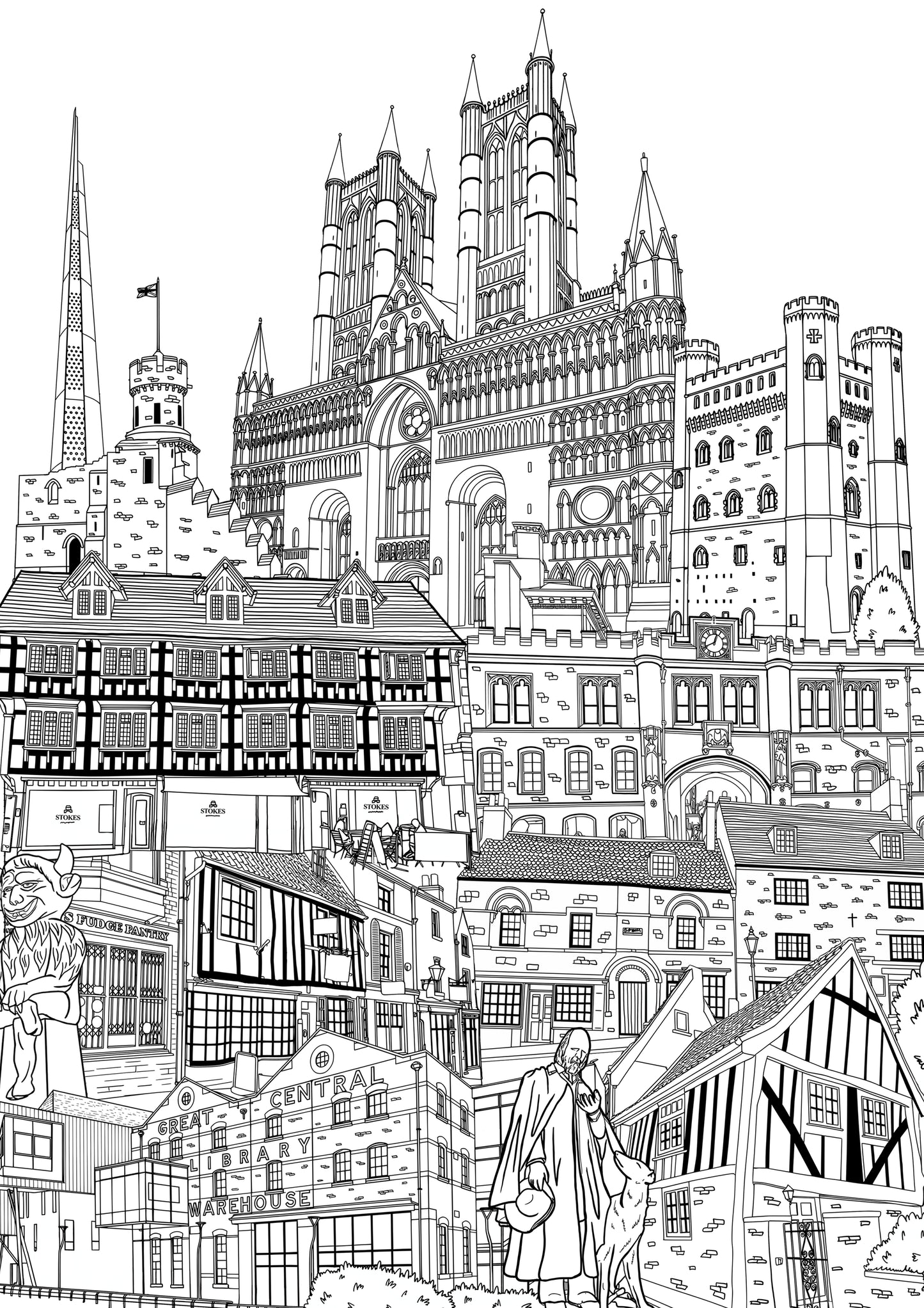 Personalised Lincoln City Illustration Print