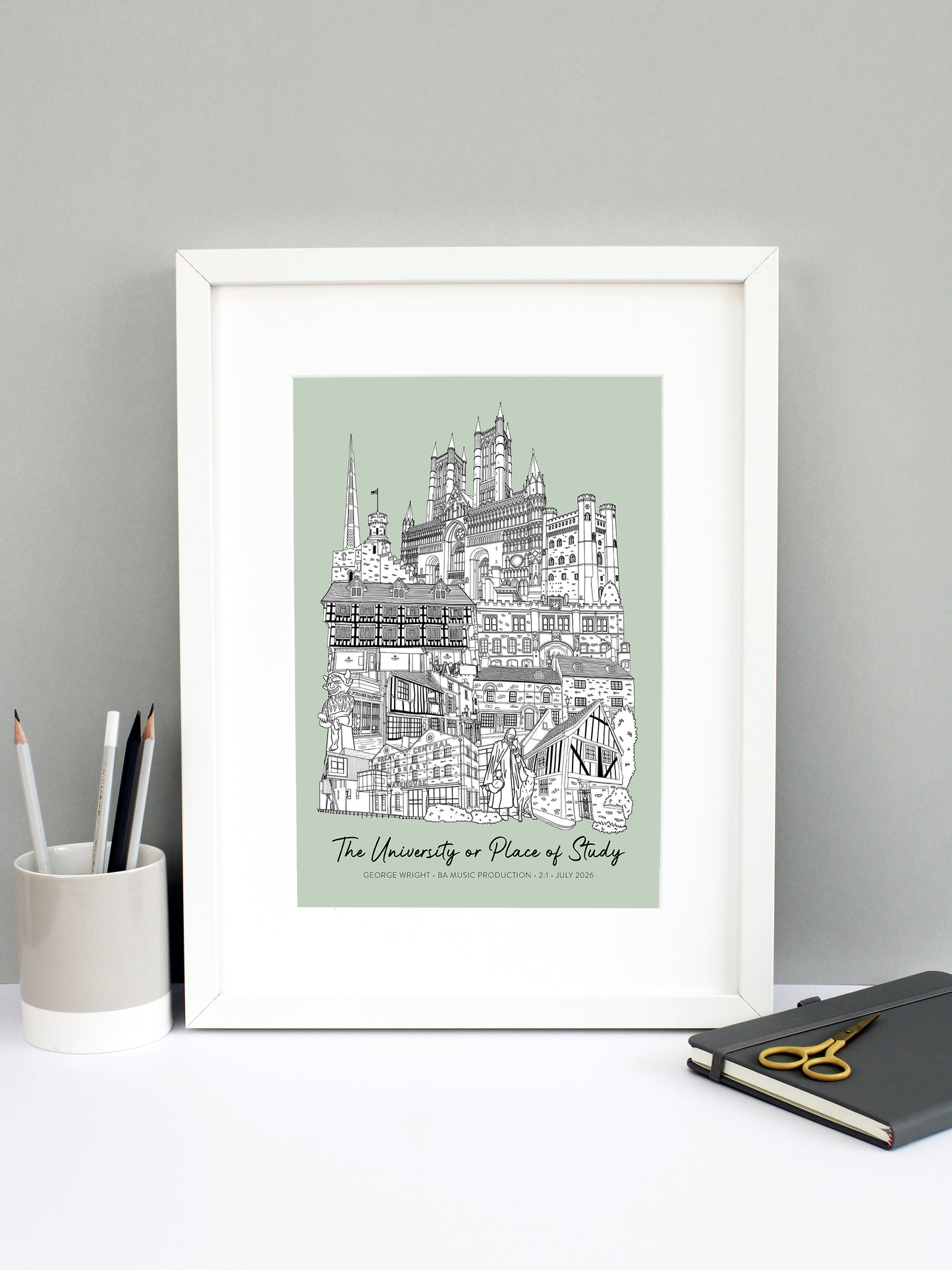 Personalised Lincoln Graduation Print