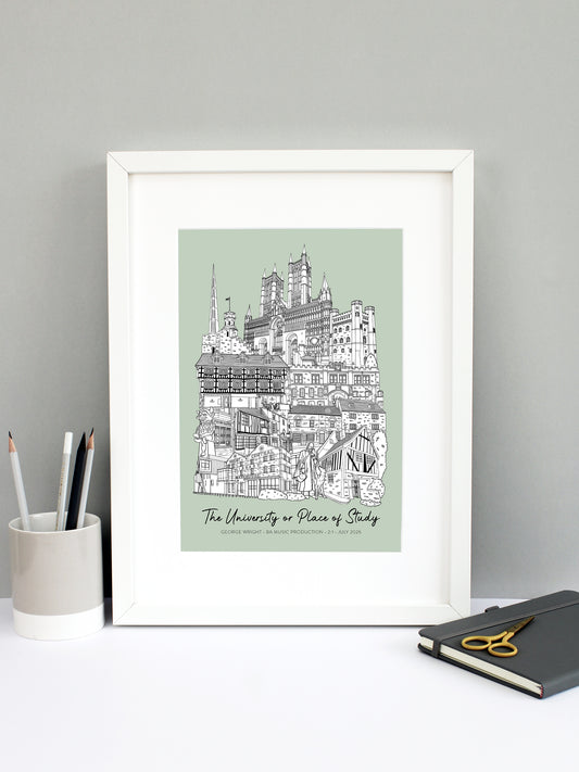 Personalised Lincoln Graduation Print