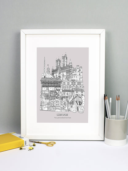 Personalised Lincoln City Illustration Print