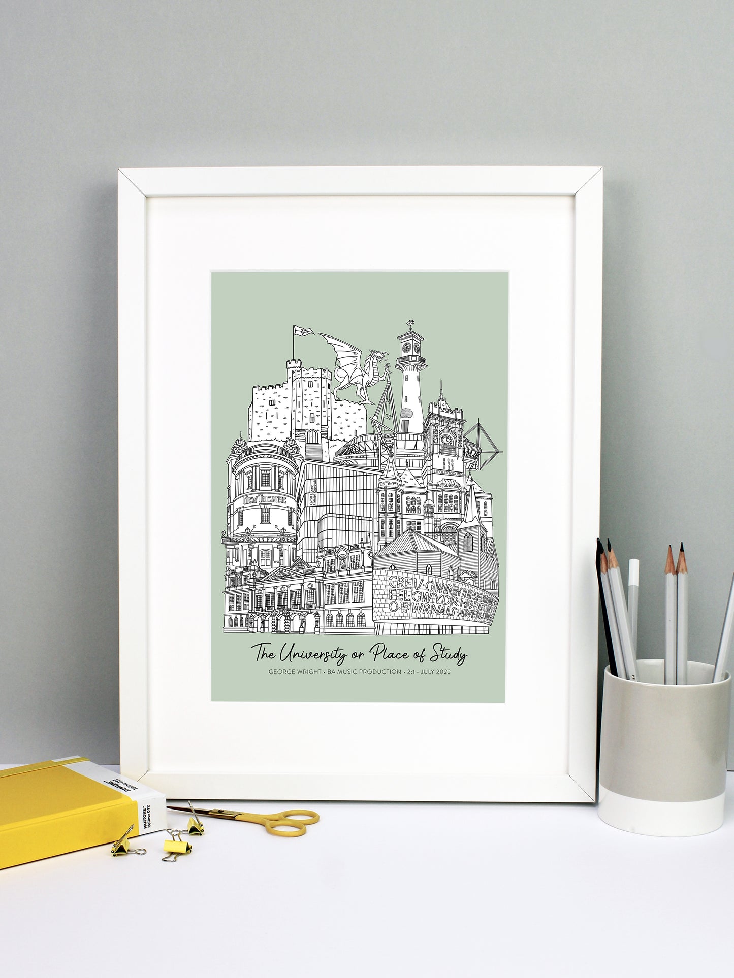 Personalised Cardiff Graduation Print