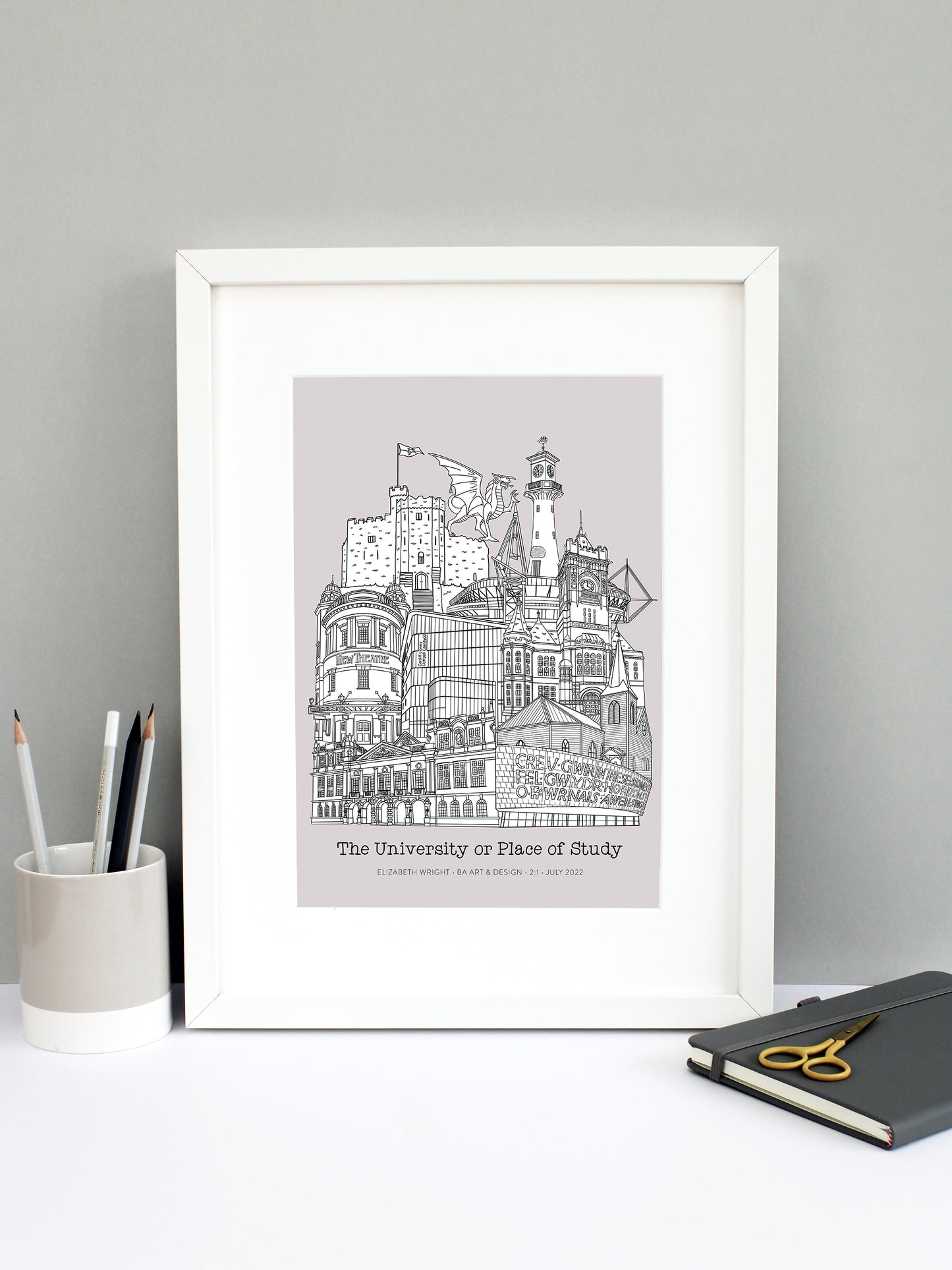 Personalised Cardiff Graduation Print