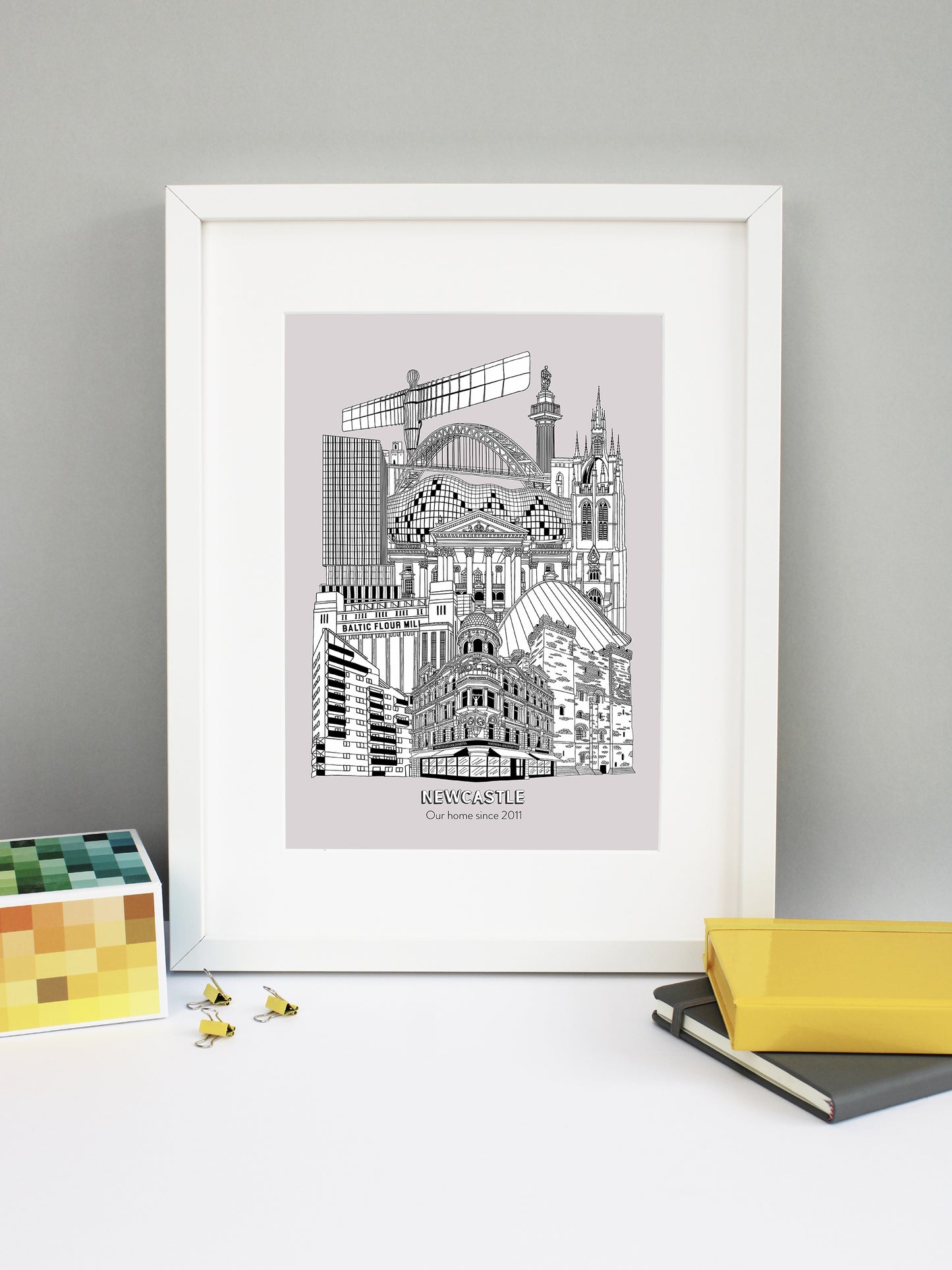 Personalised Newcastle City Print Illustration