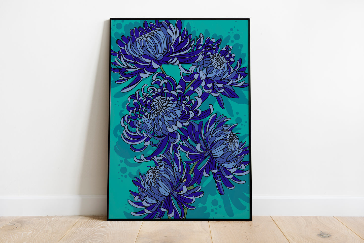 Blue Chrysanthemum Print