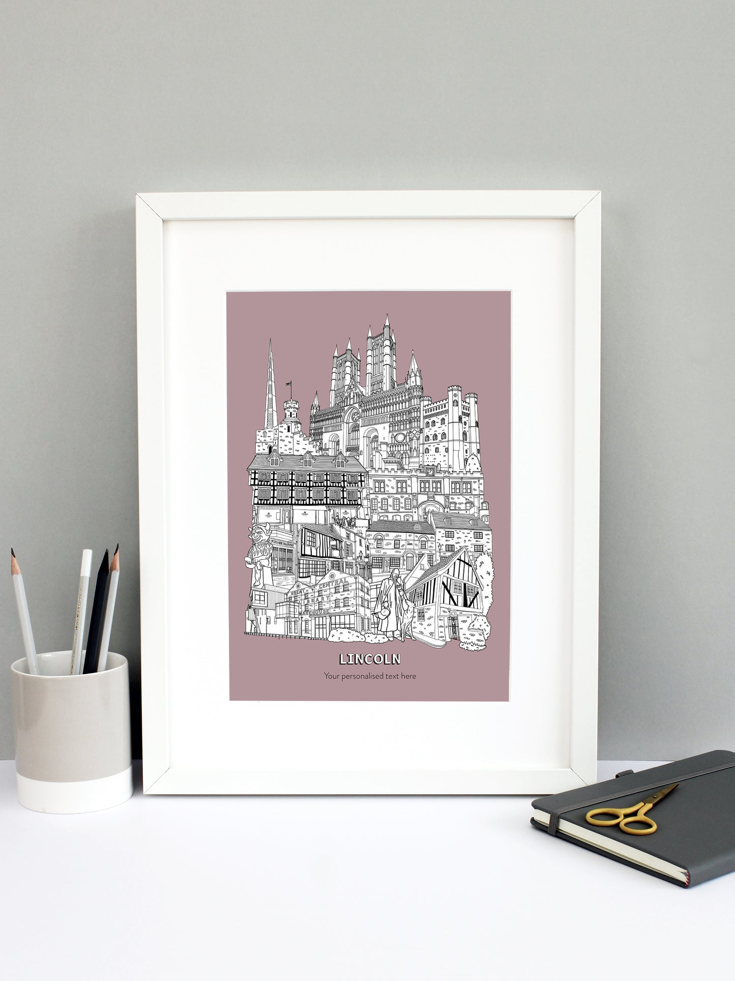 Personalised Lincoln City Illustration Print