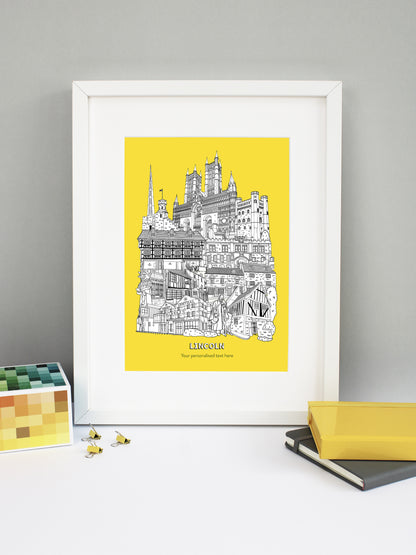 Personalised Lincoln City Illustration Print