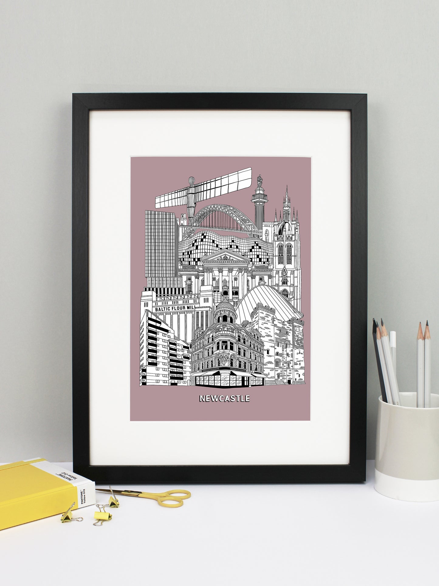 Personalised Newcastle City Print Illustration