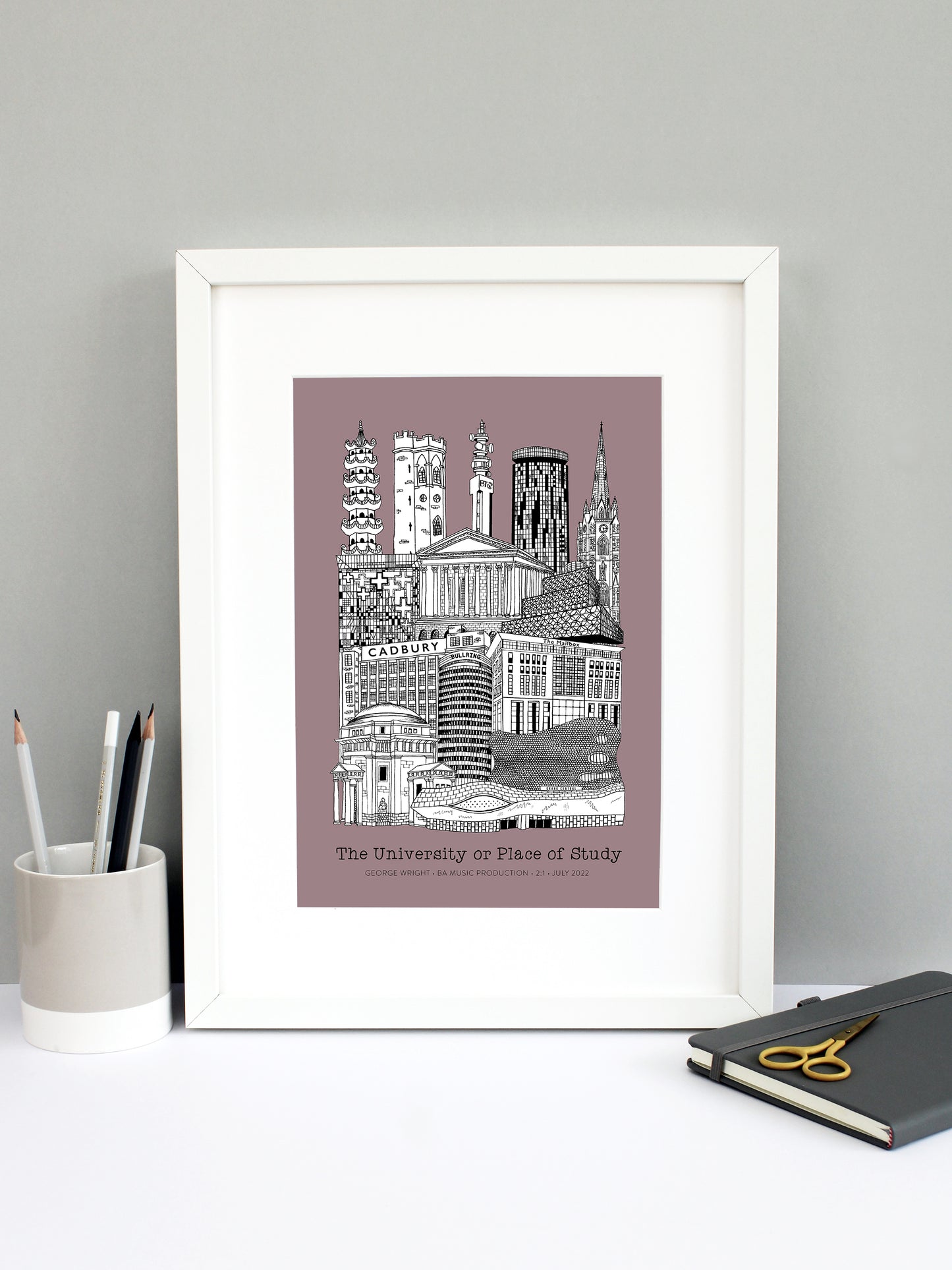Personalised Birmingham Graduation Print