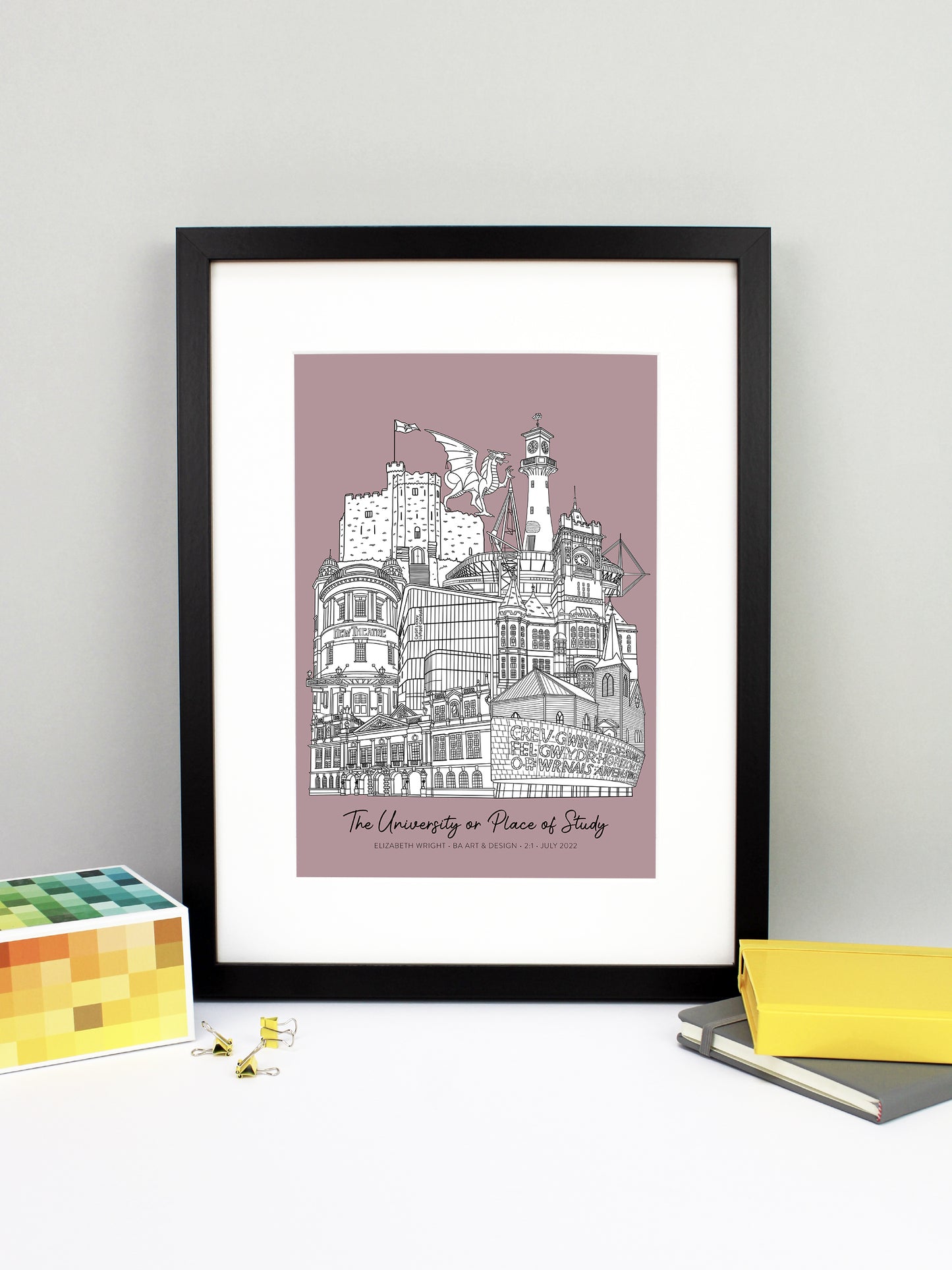 Personalised Cardiff Graduation Print