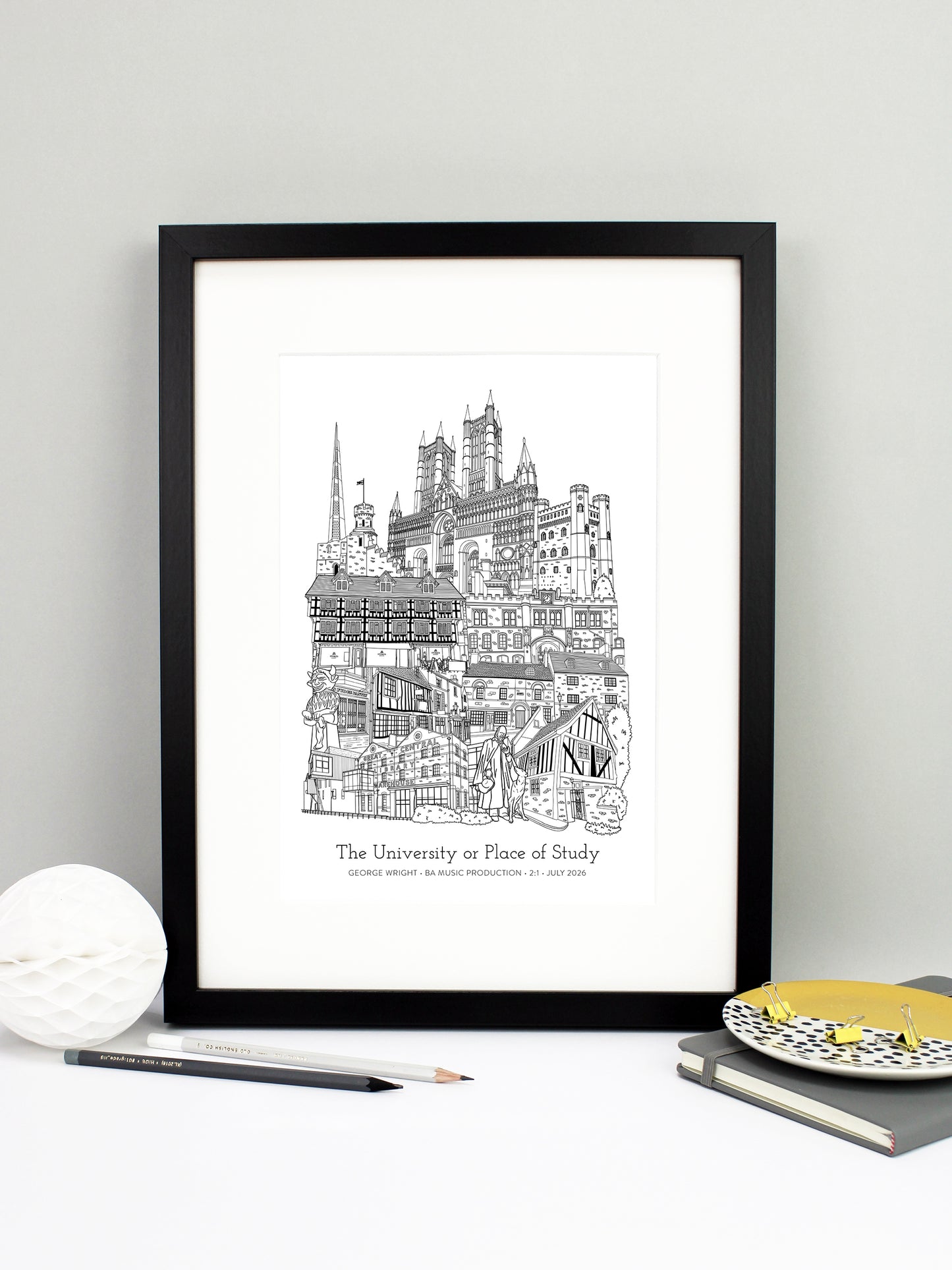 Personalised Lincoln Graduation Print