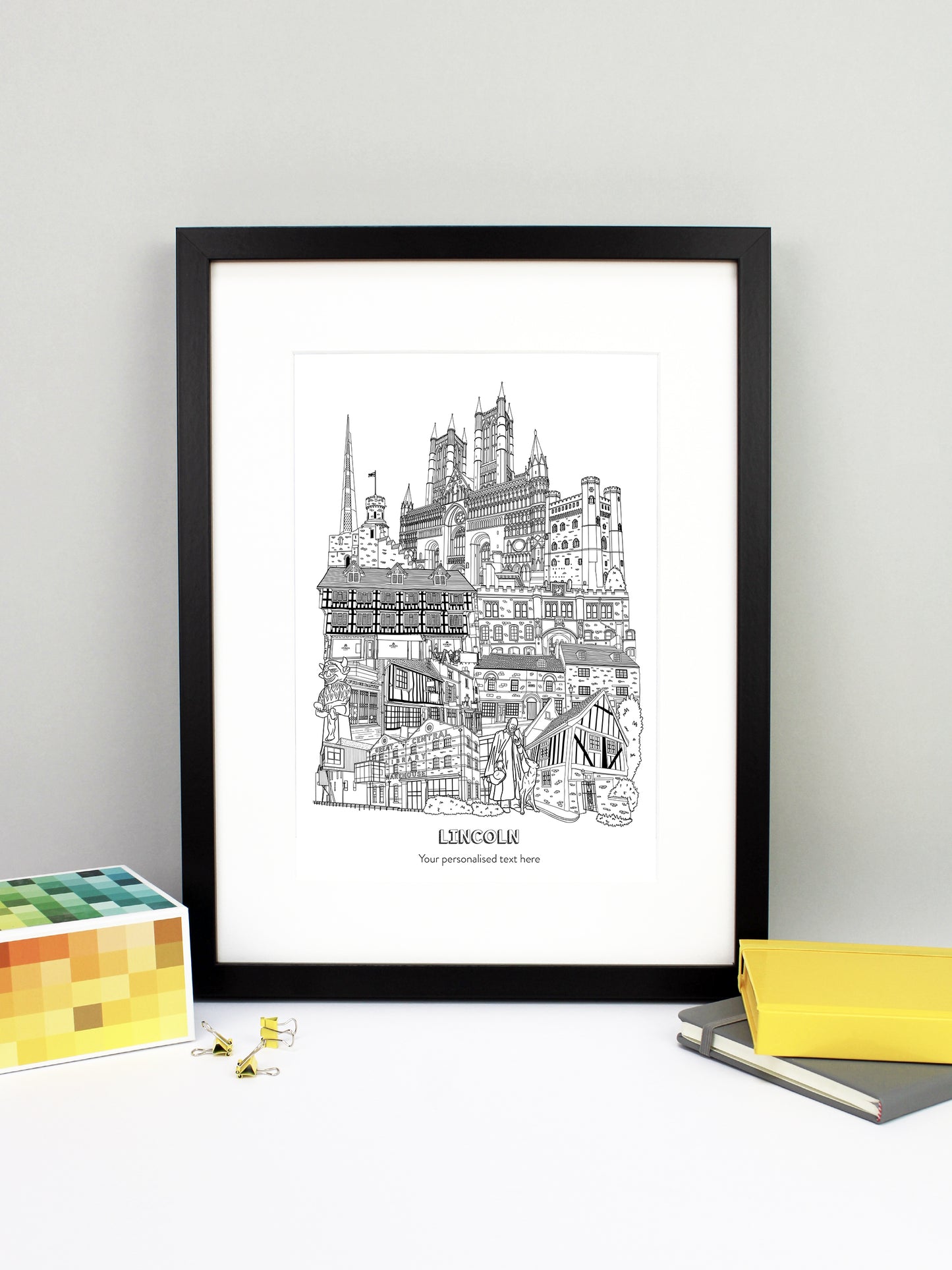 Personalised Lincoln City Illustration Print