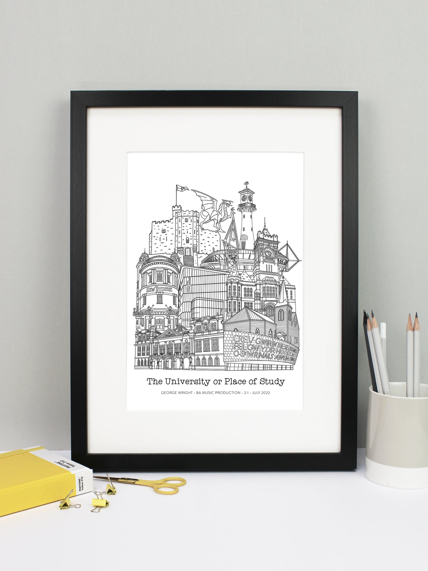 Personalised Cardiff Graduation Print