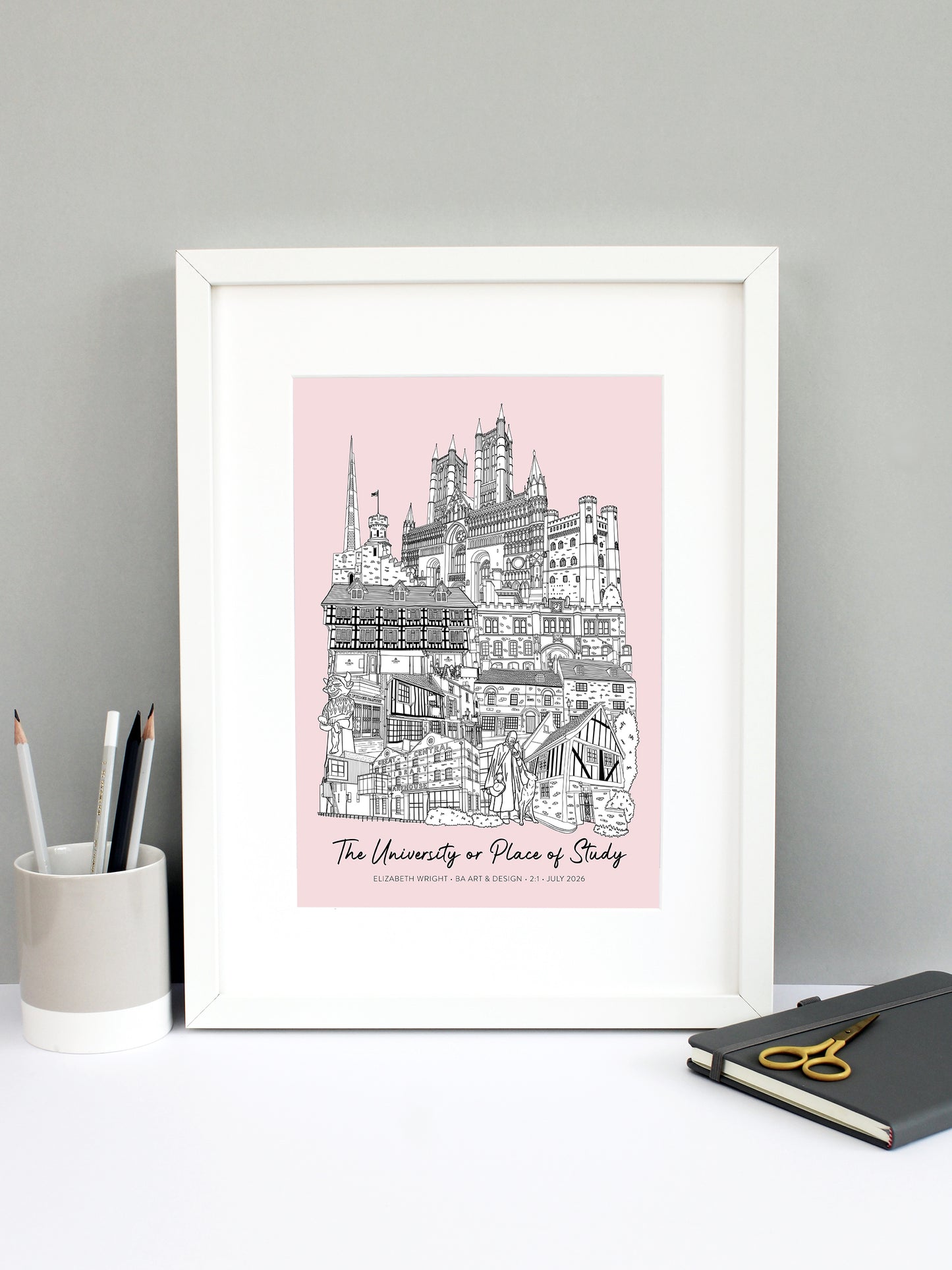 Personalised Lincoln Graduation Print