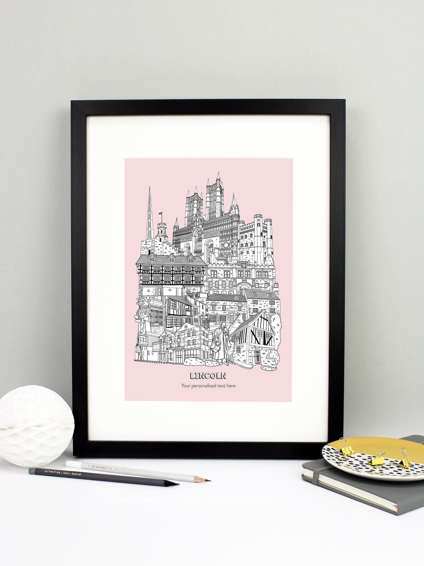 Personalised Lincoln City Illustration Print