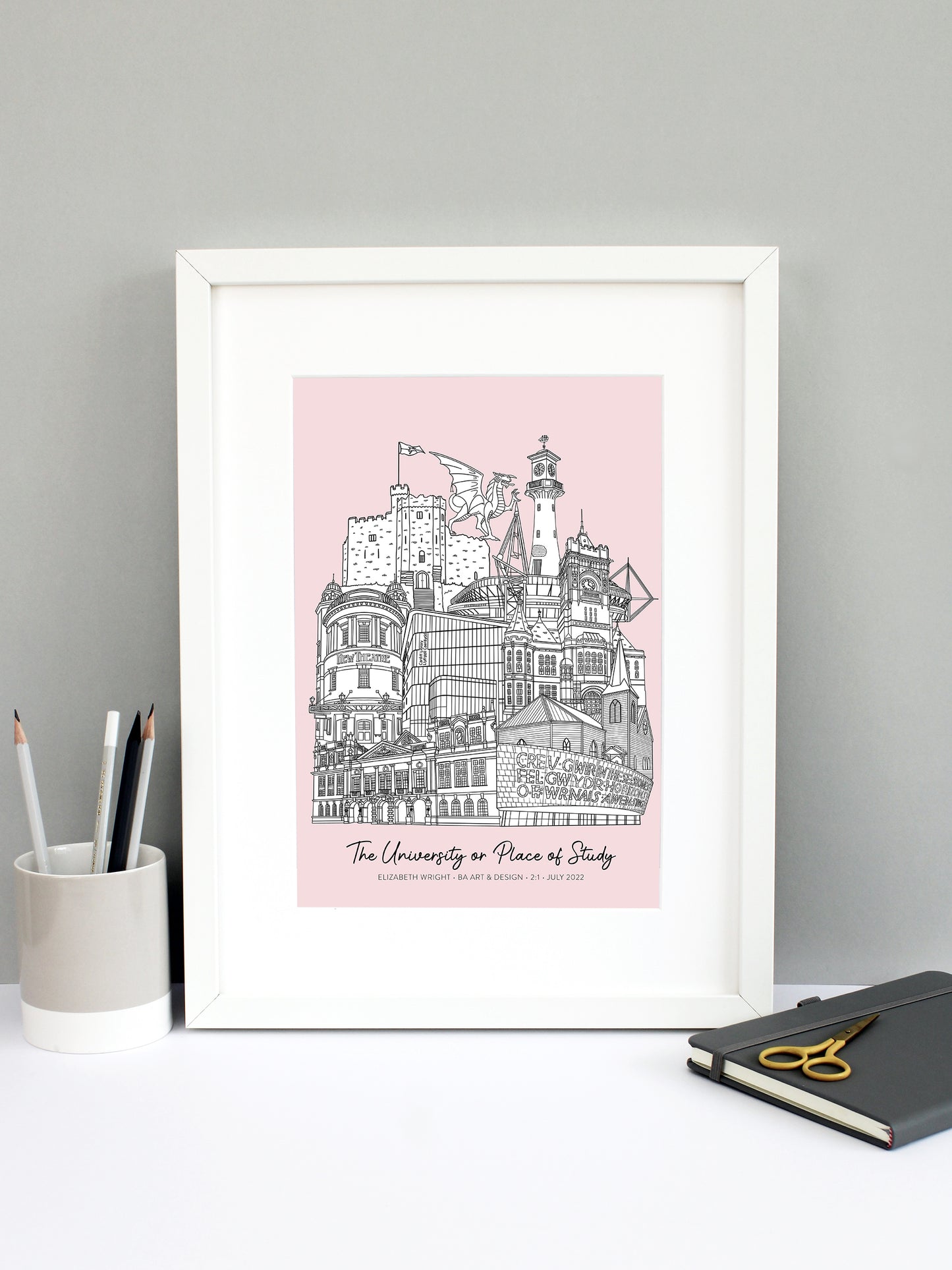 Personalised Cardiff Graduation Print