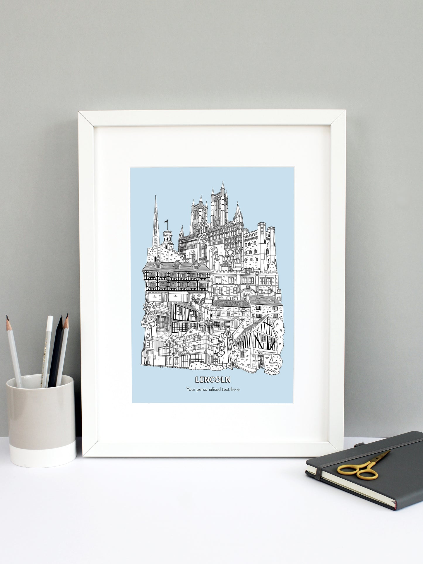 Personalised Lincoln City Illustration Print