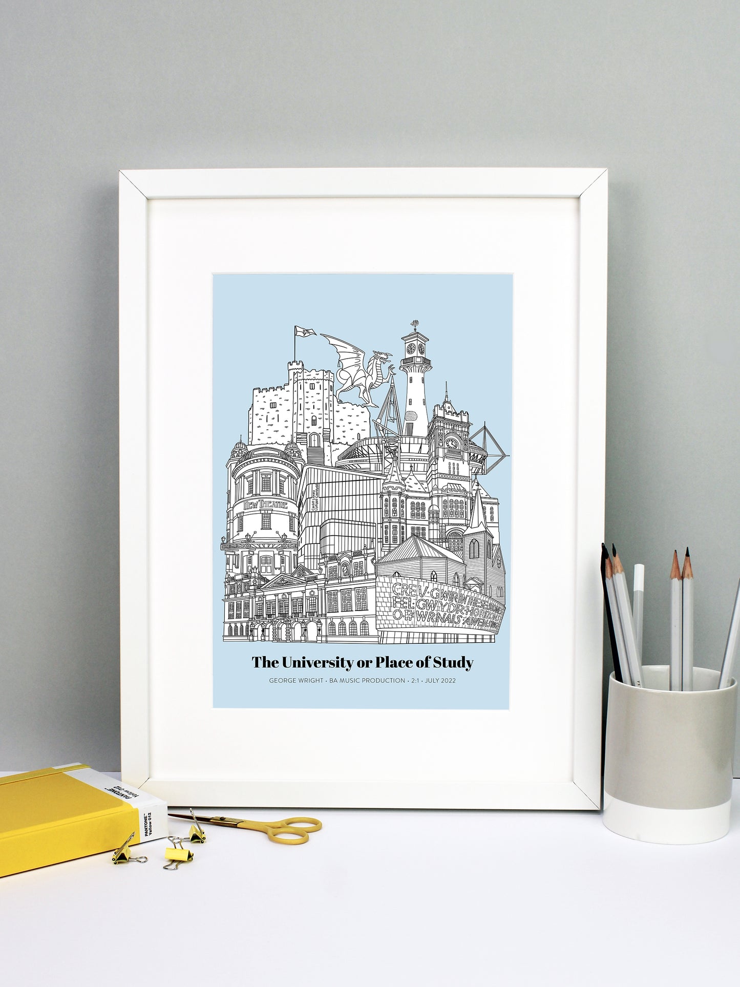 Personalised Cardiff Graduation Print