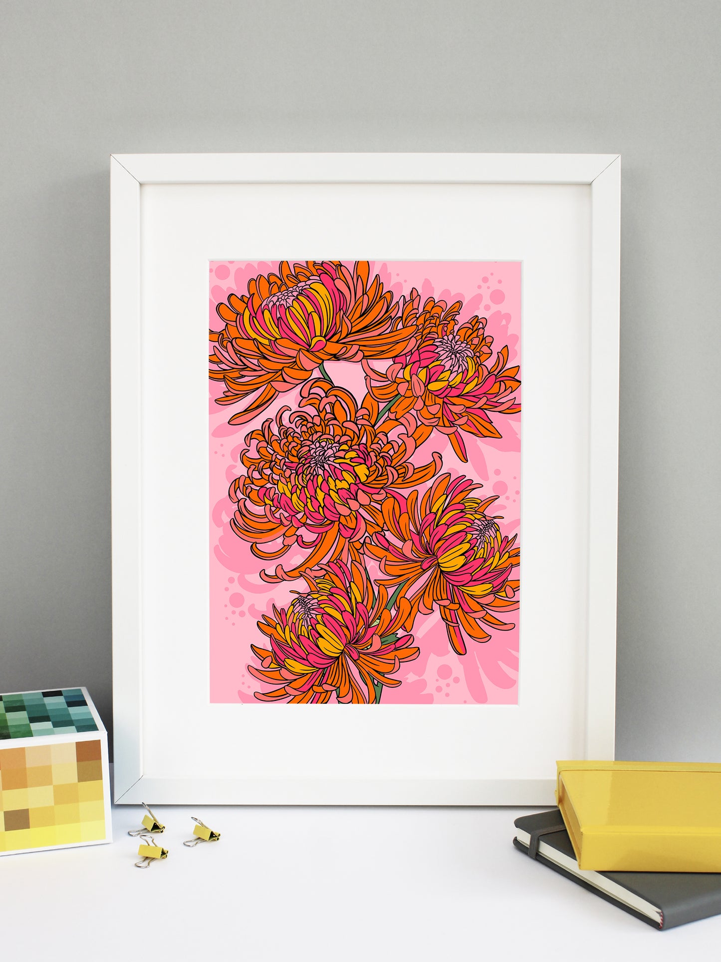 Orange Chrysanthemum Print