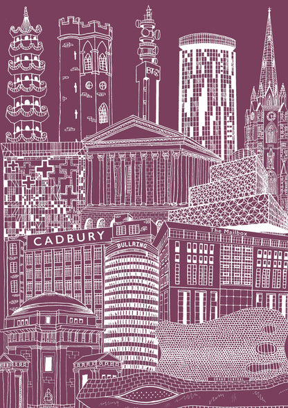 Personalised Blueprint Birmingham Illustration