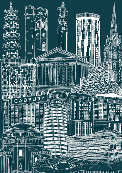 Personalised Blueprint Birmingham Illustration