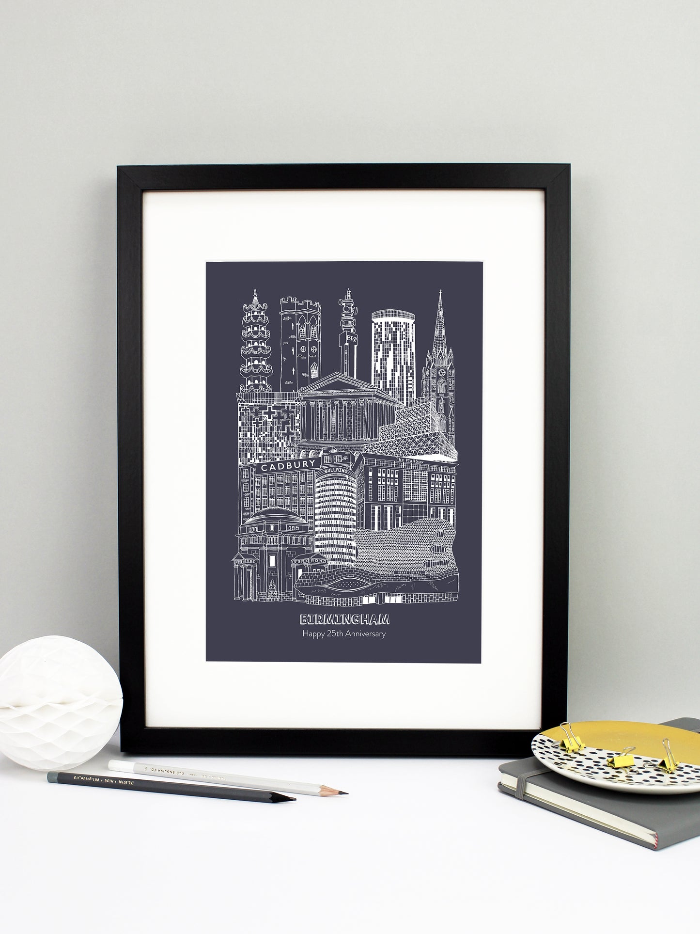 Personalised Blueprint Birmingham Illustration