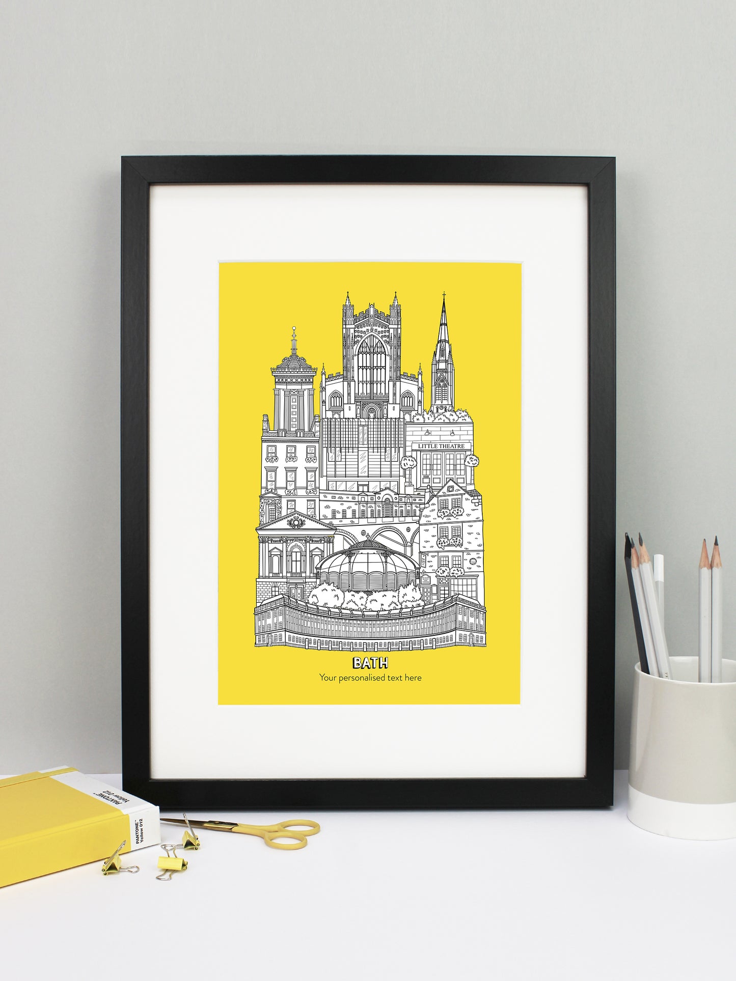 Personalised Bath City Illustration Print