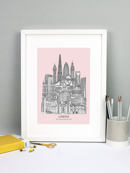Personalised London City Illustration Print