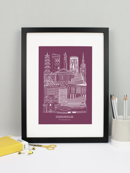 Personalised Blueprint Birmingham Illustration