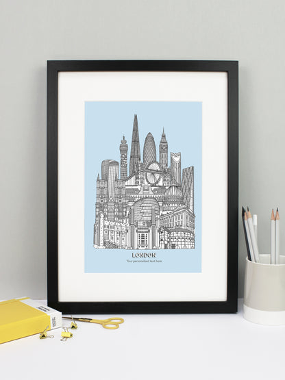 Personalised London City Illustration Print