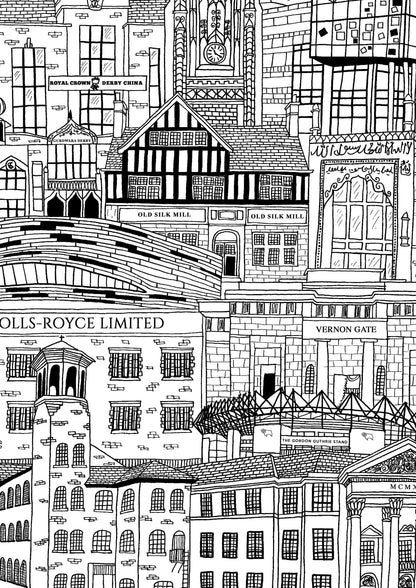 Personalised Derby City Illustration Print