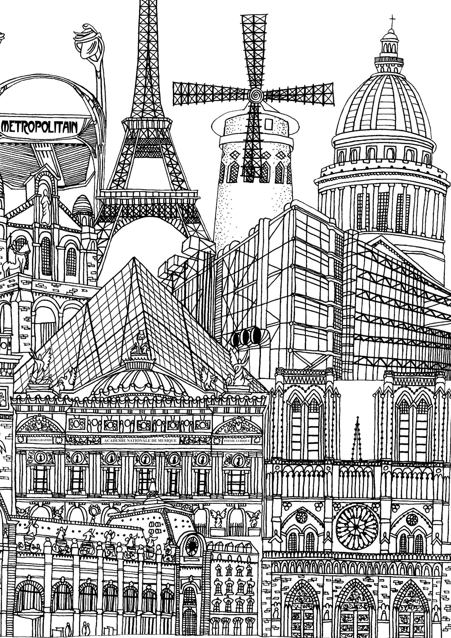Personalised Paris City Illustration Print