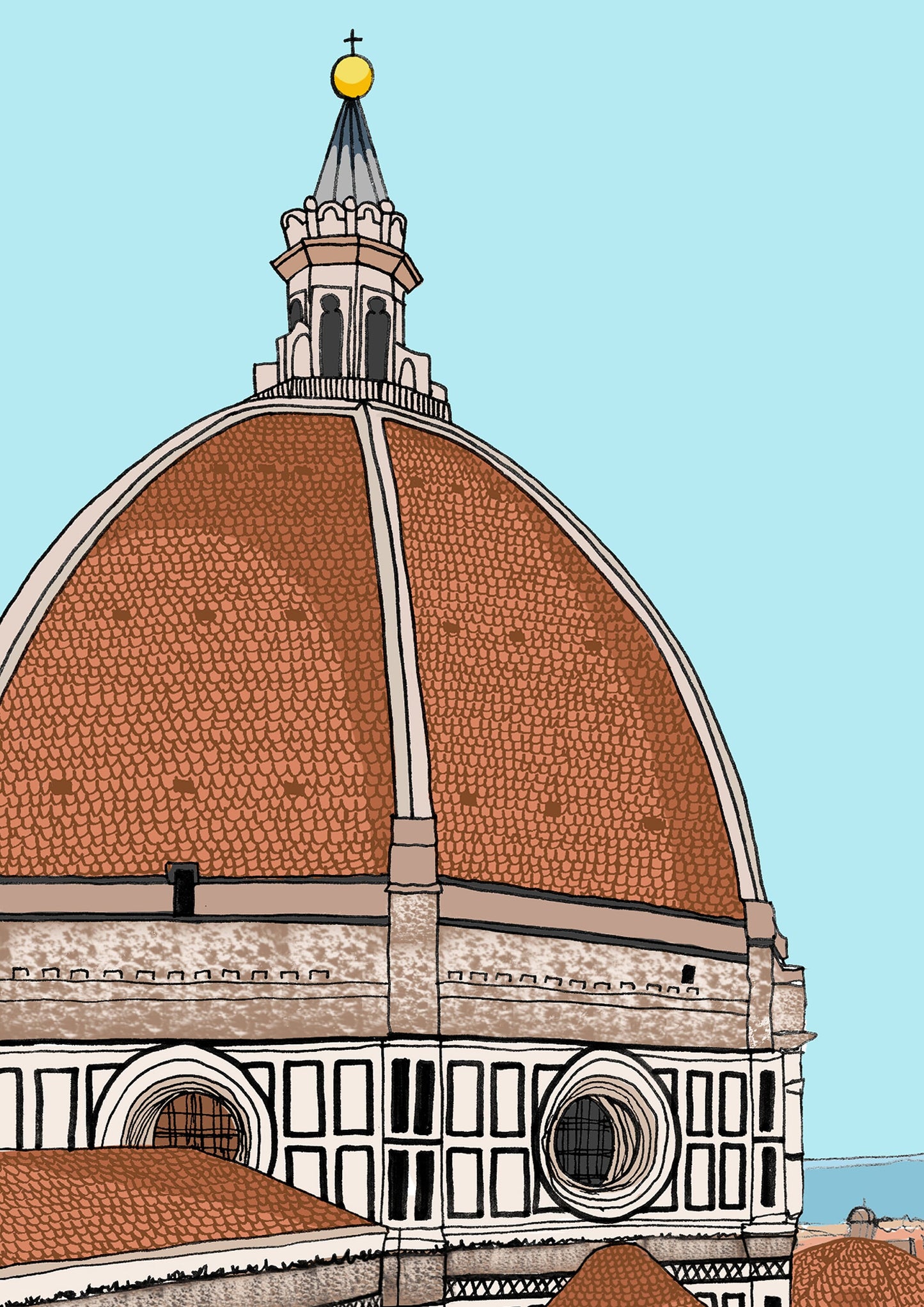 Florence Duomo Cathedral Illustration