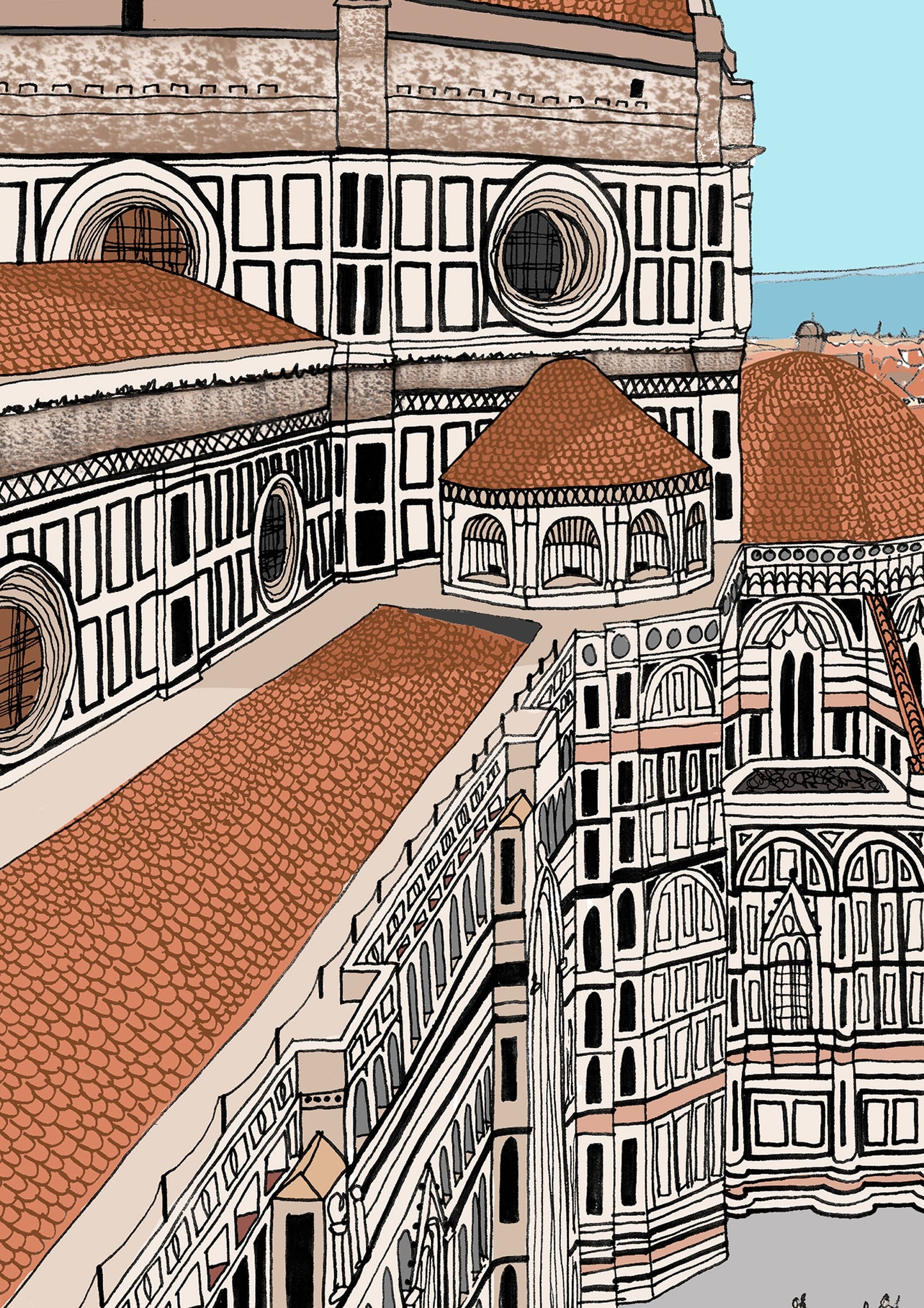 Florence Duomo Cathedral Illustration