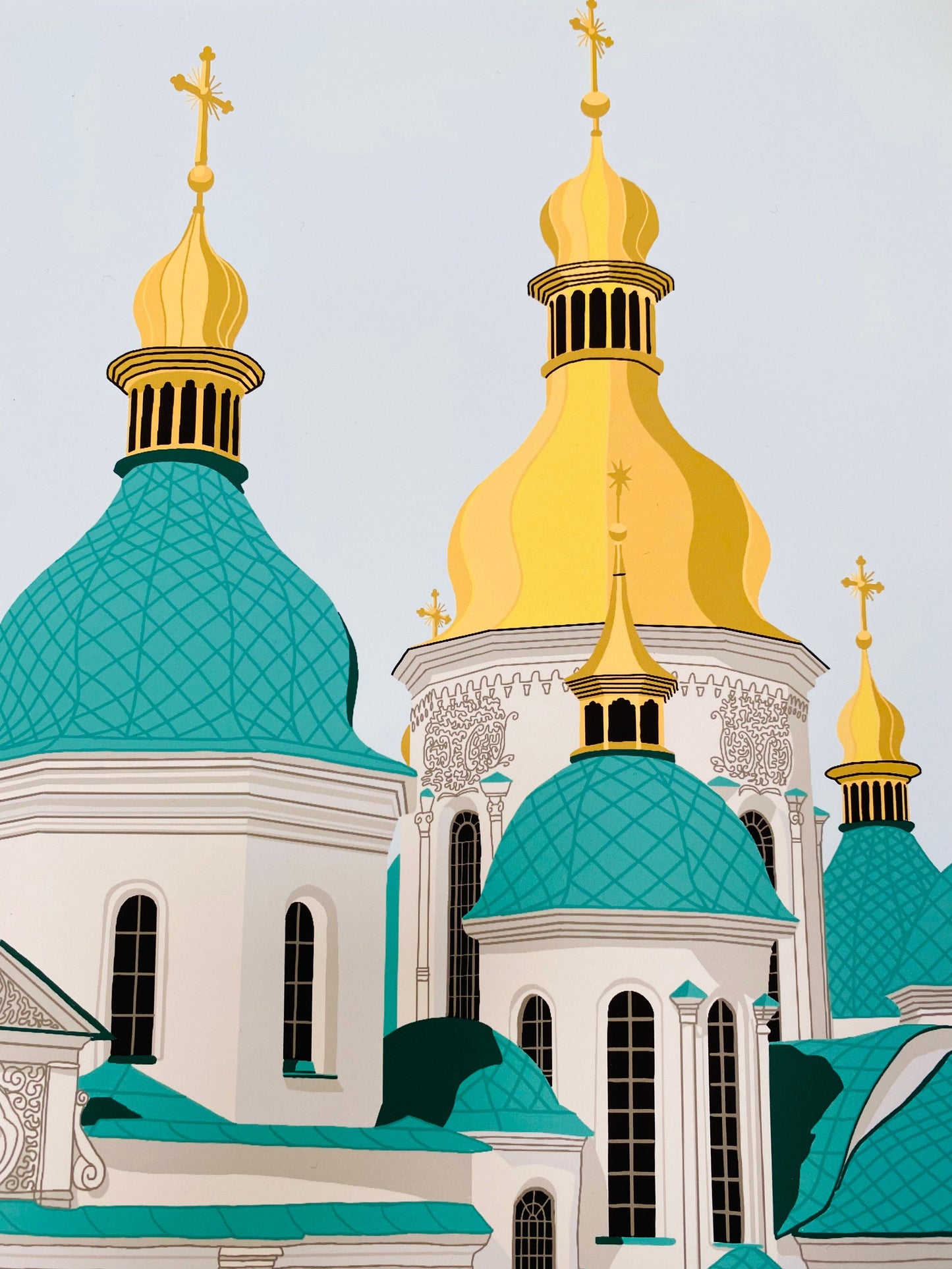 Saint Sophia Cathedral Kyiv Ukraine Illustration
