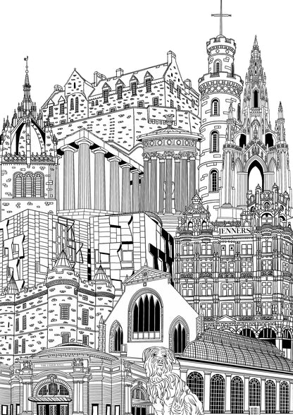 Personalised Edinburgh City Illustration Print