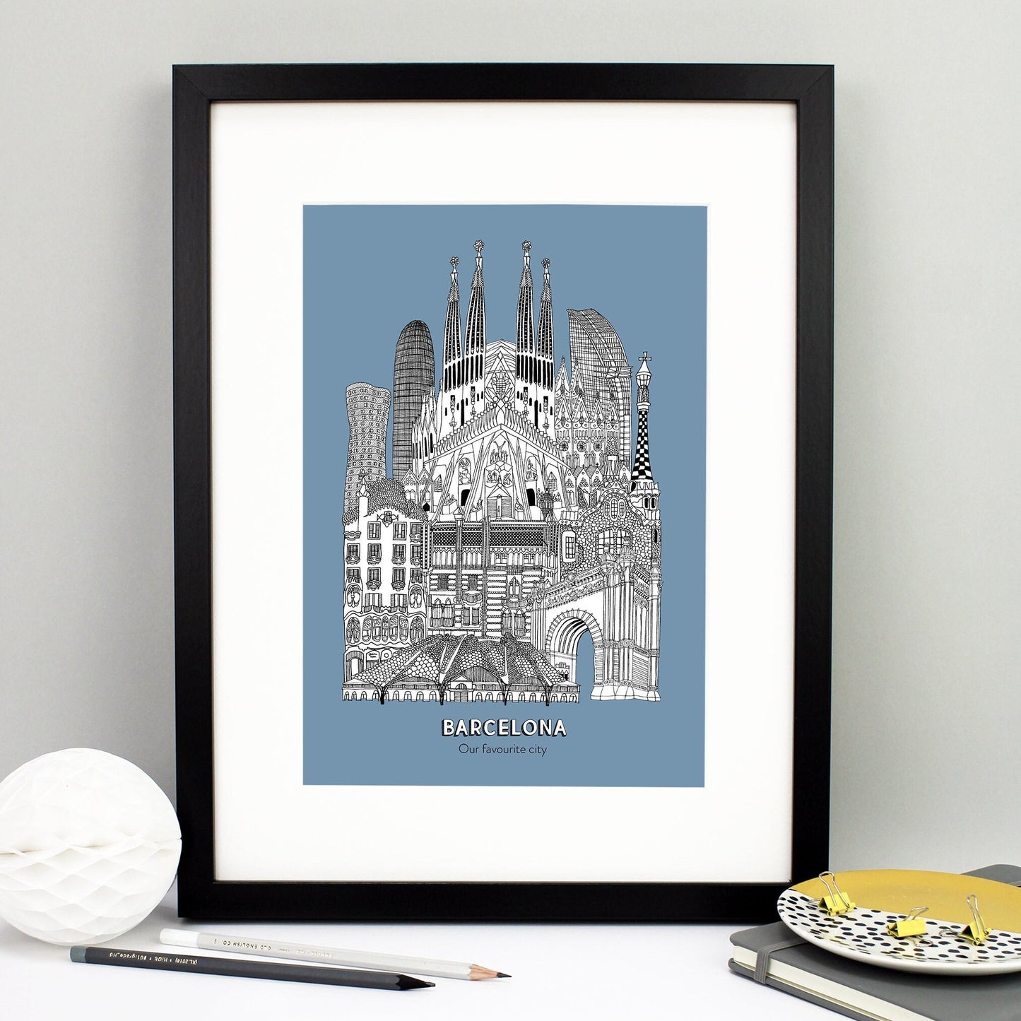 Personalised Barcelona City Illustration Print