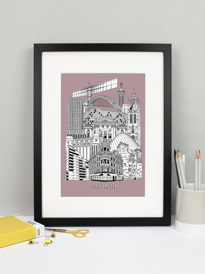 Personalised Newcastle City Illustration Print