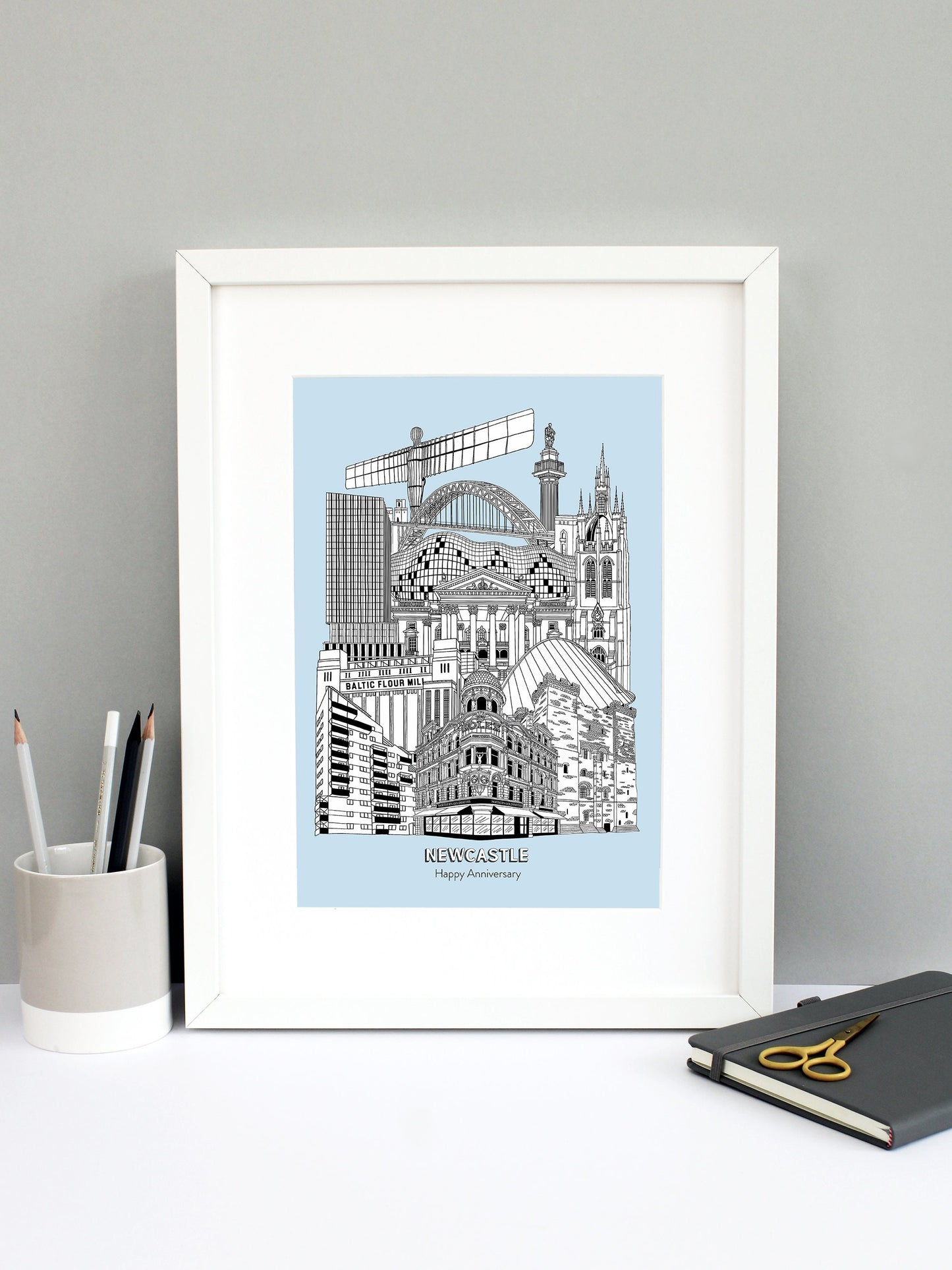 Personalised Newcastle City Illustration Print