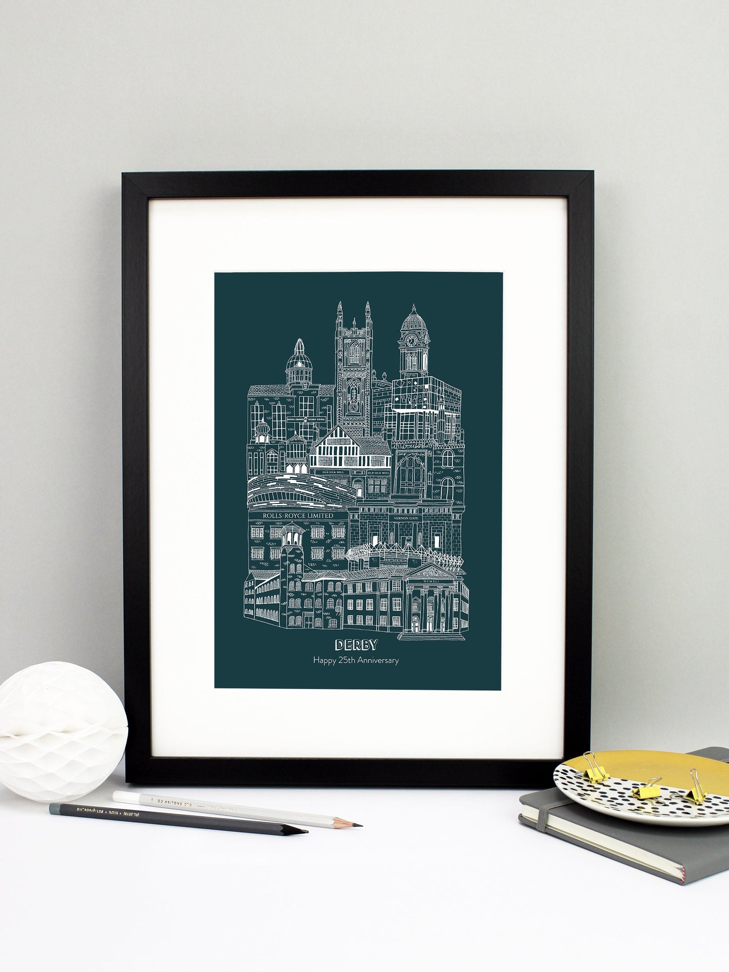Personalised Blueprint Derby Illustration