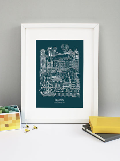 Personalised Blueprint Bristol Illustration