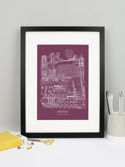 Personalised Blueprint Bristol Illustration