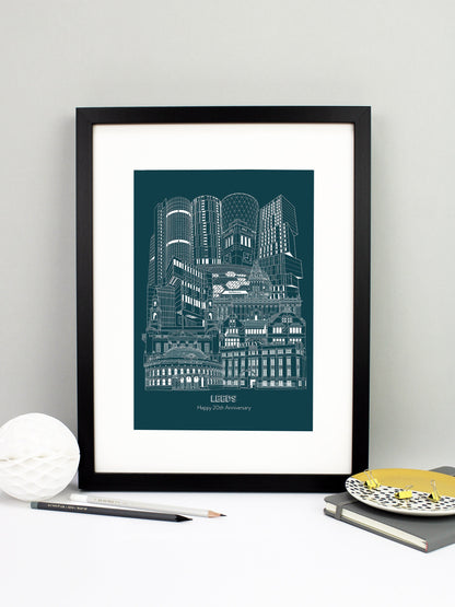 Personalised Blueprint Leeds Illustration