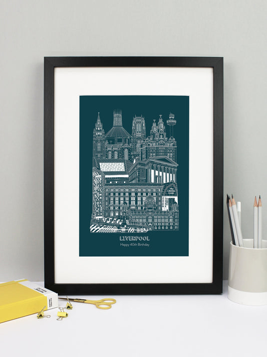Personalised Blueprint Liverpool Illustration